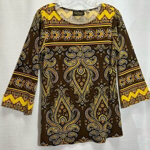 Bob Mackie Vintage & Unique Wearable Art Paisley Blouse Women’s XS